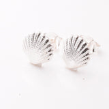 S1030 - 925 silver scallop stud earrings