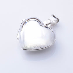 P1218 - 925 silver puff heart 19mm locket