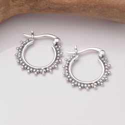 E837 - 925 silver mandala hoop earrings
