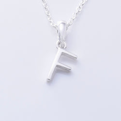 P1335 - F 925 silver initial pendant - F