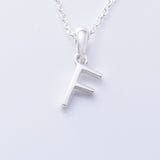 P1335 - F 925 silver initial pendant - F
