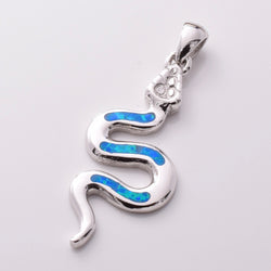 P1121 - 925 silver Imm opal snake pendant