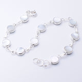 B060 - 925 silver abalone/MOP disc bracelet