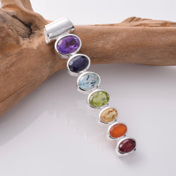 P1032 - 925 silver gemstone chakra pendant