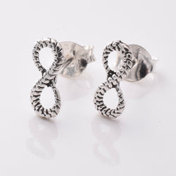 S924 - 925 silver snake infinity stud earrings