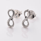 S924 - 925 silver snake infinity stud earrings