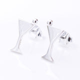 S1060 - 925 silver cocktail glass stud earrings