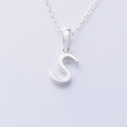P1335 - S 925 silver initial pendant - S
