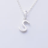 P1335 - S 925 silver initial pendant - S