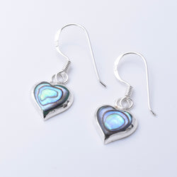 E918 - 925 silver abalone heart earrings