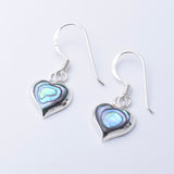 E918 - 925 silver abalone heart earrings