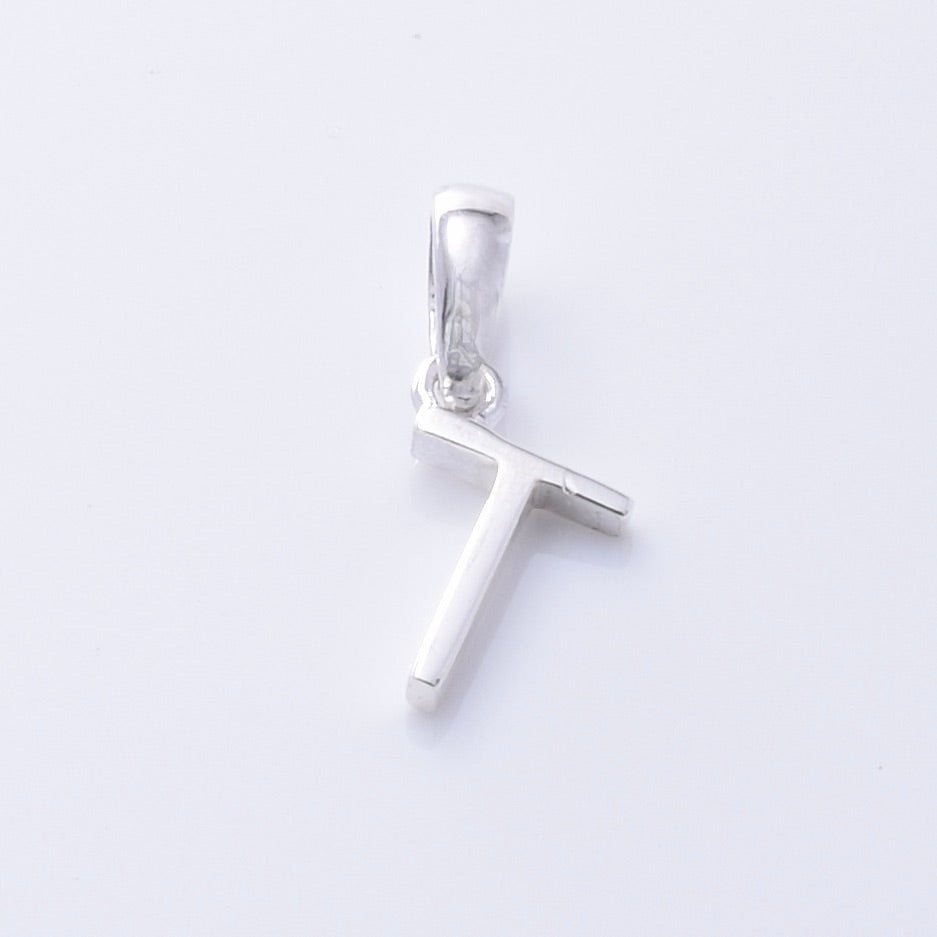 P1335 - T 925 silver initial pendant - T