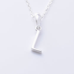 P1335 - L 925 silver initial pendant - L