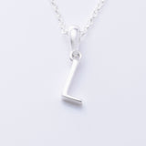 P1335 - L 925 silver initial pendant - L