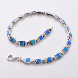 B036 - 925 silver and blue opal bracelet