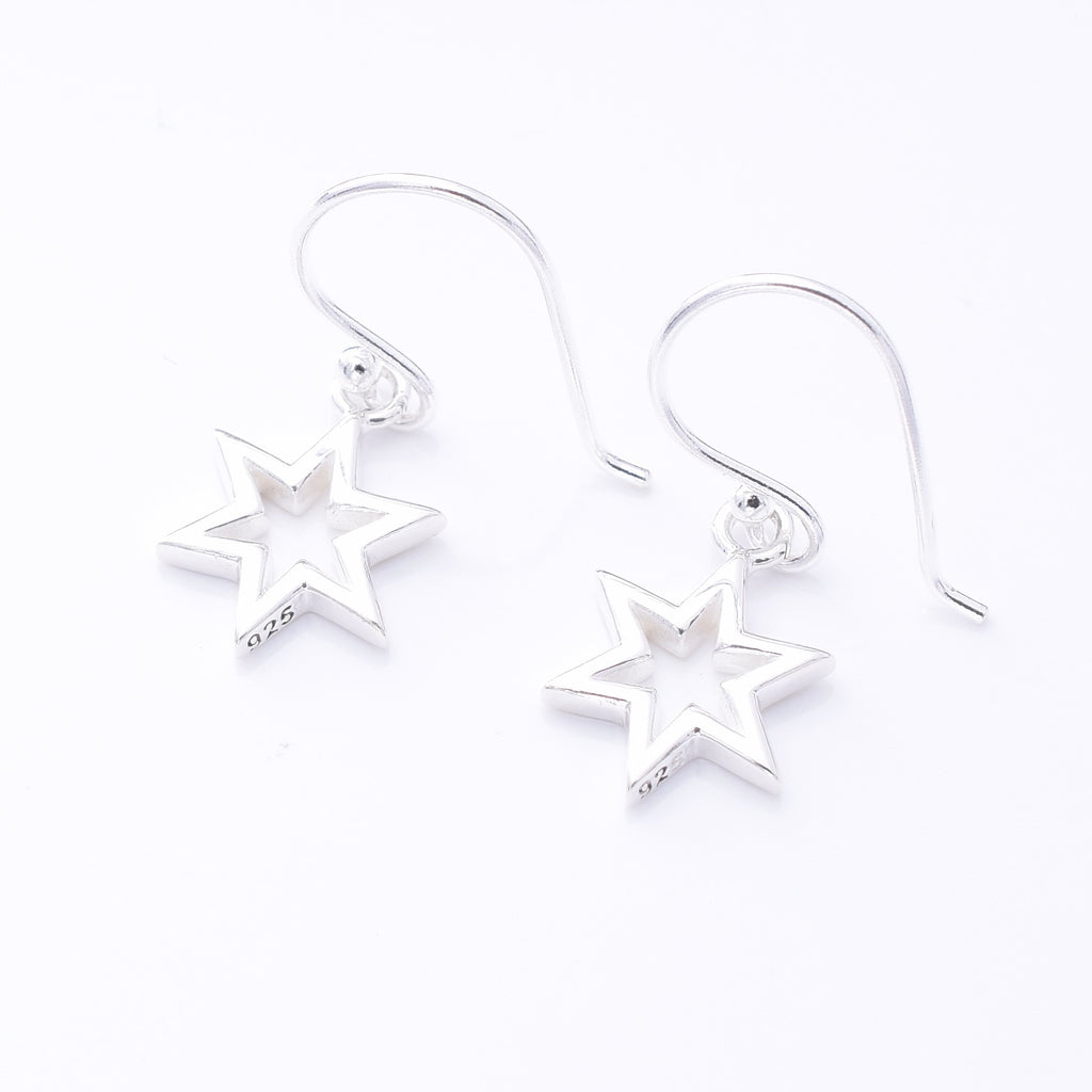 E931 - 925 silver star outline earrings