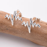 S817 - 925 silver stud heartbeat earrings