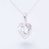 P1251- 925 silver sparkly heart CZ pendant