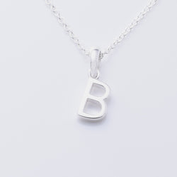 P1335 - B 925 silver initial pendant - B