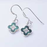 E917 - Four leaf clover sterling silver earrings