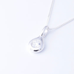 P1264 - 925 silver teardrop CZ pendant