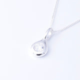 P1264 - 925 silver teardrop CZ pendant