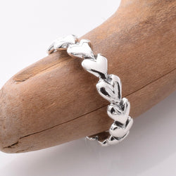 R333 - 925 silver linked hearts ring