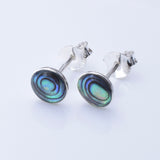 S1040 - 925 silver abalone 6mm stud earrings