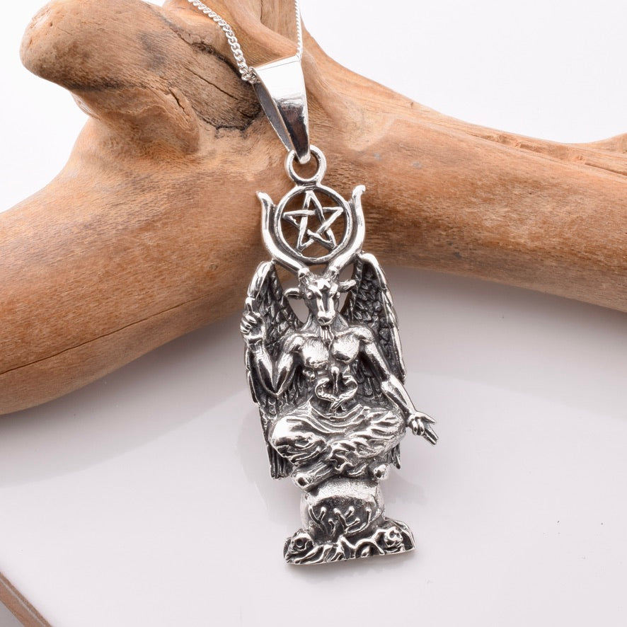 P1205 - 925 silver baphomet pendant