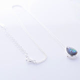P1339 - 925 silver abalone teardrop necklace