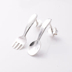 S800 - 925 silver fork and spoon stud earrings