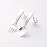S800 - 925 silver fork and spoon stud earrings
