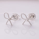 S936 - 925 silver bow stud earrings