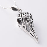 P999 - 925 silver raven skull pendant