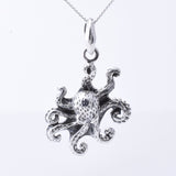 P1280 - 925 silver octopus pendant