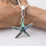 P1123 - 925 silver abalone starfish pendant