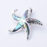 P1278 - 925 silver abalone starfish pendant