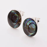 S996 - 925 silver abalone oval stud earrings
