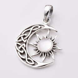 P1038 - 925 silver moon and star pendant