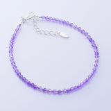 B073 - 925 silver and amethyst bead bracelet