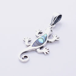 P1303 - 925 silver abalone gecko pendant