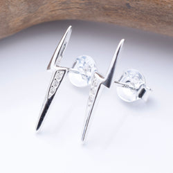 S1061 - 925 silver lightning CZ stud earrings