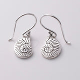 E827 - 925 silver nautilus shell drop silver earrings