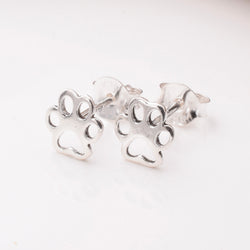 S1041 - 925 silver tiny paw stud earrings