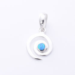 P1318 - 925 silver imm opal spiral pendant