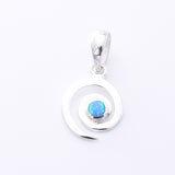 P1318 - 925 silver imm opal spiral pendant