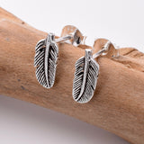 S830 - 925 silver wide feather stud earrings