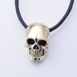 P1285 - Solid bronze Skull pendant
