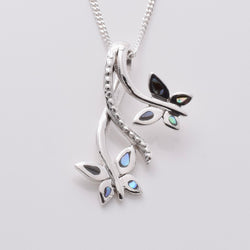 P1157 - 925 silver linked butterflies pendant