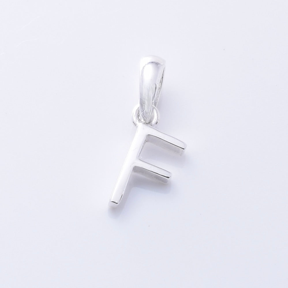P1335 - F 925 silver initial pendant - F